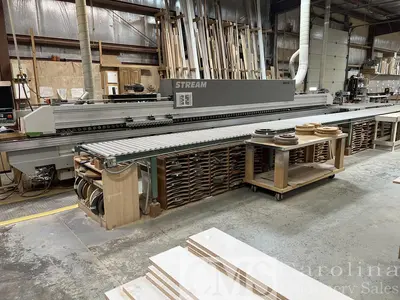 USED 2003 BIESSE STREAM B1 9.0 EDGEBANDER WITH DOUCET RETURN CONVEYOR