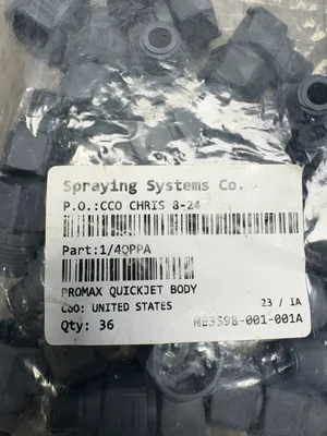Used SPRAYING SYSTEMS 1/4QPPA Misc Electrical & Power Parts South Carolina US | ESS Industrial Equipment Sales #1328099