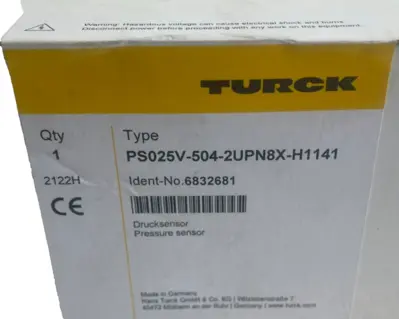 NEW TURCK PS025V-504-2UPN8X-H1141 PRESSURE SENSOR 6832681 PS025V5042UPN8XH1141