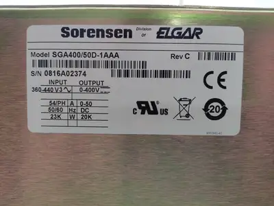 USED SORENSEN SGA400/50D-1AAA