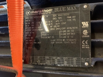 150 HP Marathon Electric Blue Max AC Motor