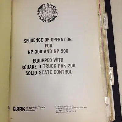 USED CLARK EQUIPMENT SCR MANUALS