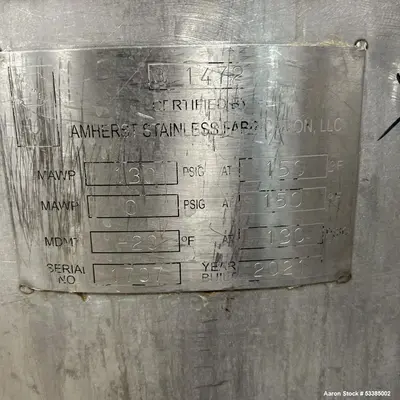 Amherst 75 Gallon Agitated Stainless Steel Pressure Tank