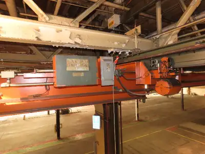 Cleveland Tramrail P&H 4 Ton Single Girder Underhung Bridge Crane 34' 10" Span