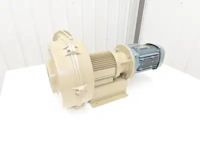 Showa Denki U75-H2-D00-M112 Centrifugal Blower Fan 332 CFM .75kw 230V 3PH 75mm