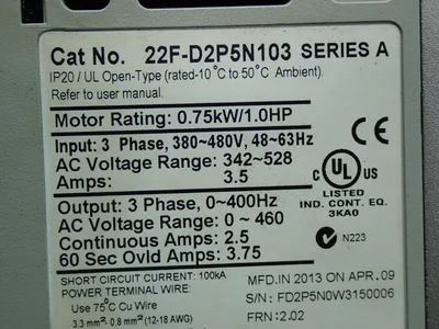 USED ALLEN BRADLEY 22FV2P5N103