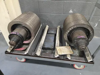 (2) OD Grind Drum Spindle w/ Cart