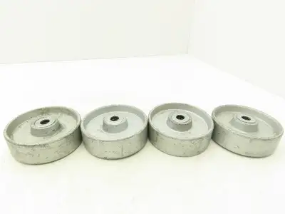 Albion 4x1.3" Cast Iron Steel Caster Wheel 4"Dia 1.3"Width 1/2"Bore  Lot of 4