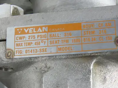 Velan 01413-SSE 2" 150 Stainless Ball Valve Flowserve Automax Pneumatic Actuator