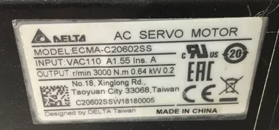 DELTA ECMA-C20602SS Servo Motor 1E-03