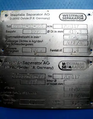 Westfalia OSB 35-02-066 oil purifier, SS.