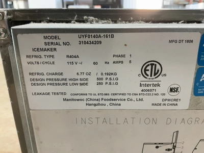 Used MANITOWOC UYF0140A-161B Ice Machines Michigan US | Miedema Asset Management Group #1580072