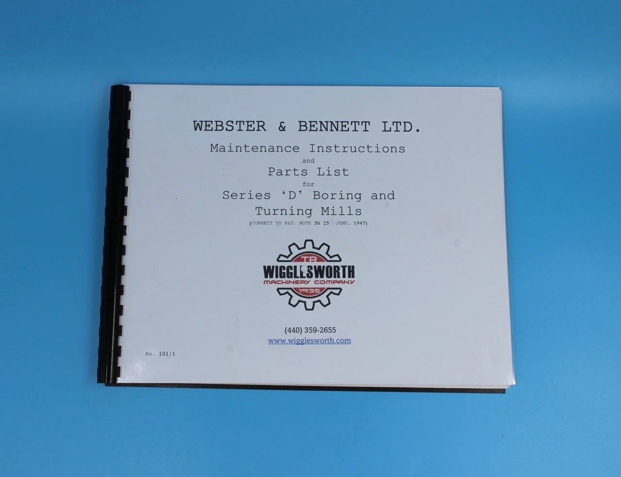 NEW WEBSTER & BENNETT D Manual