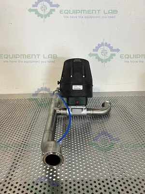 USED ITT PURE-FLO A216 4-WAY DIAPHRAGM STAINLESS STEEL VALVE W/ 1.5" SANITARY FITTING