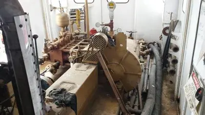 USED OILWELL S-640-5 TRIPLEX WELL SERVICING REVERSING MUD PUMP