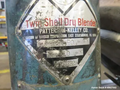 Used Patterson-Kelley Twin Shell Dry Blender – 10 Cu. Ft., Stainless Steel, 1.5 HP Motor