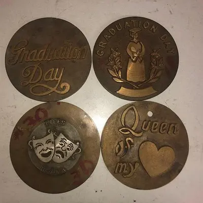 3507-700 Assorted Group Lot of 50 Antique Mixed Master Brocading Templates – Bronze and Brass Material