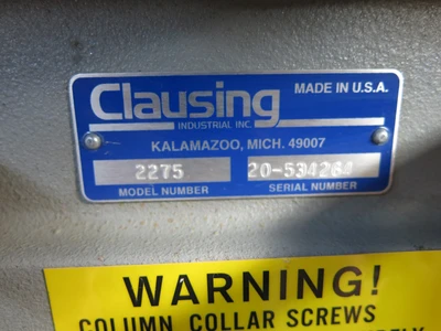 USED CLAUSING 2275 DRILL PRESS 20″ VARIABLE SPEED