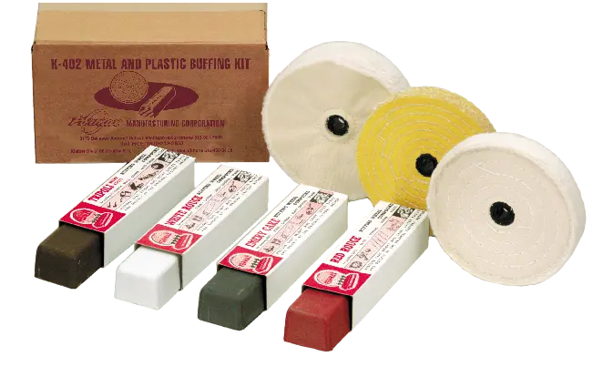 Metal And Plastic Buffing Polishing Kit for Use With 6" Bench Grinder