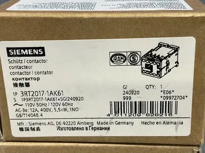 Used SIEMENS 3RT20171AK61 / 3RT23171AK60 PLC Contactors Ohio US | HGR 24 #1478200