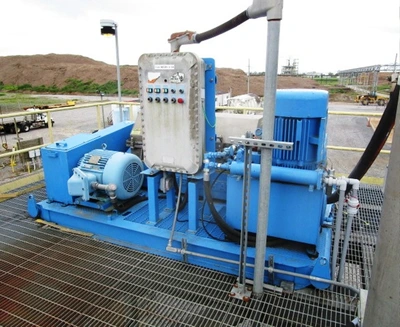 Hutchison-Hayes 5500 fully hydraulic XP oilfield skid, 316SS.