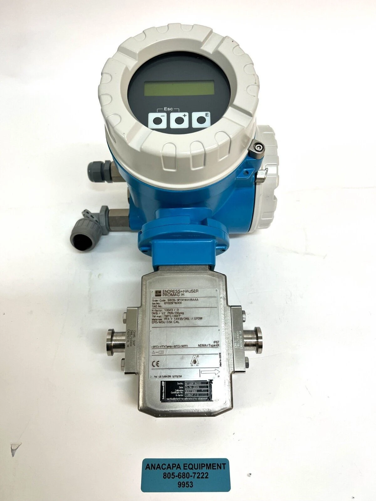 Endress Hauser Promag 50H15-9F01AAOBAAA Electromagnetic Flow Meter (9953)M