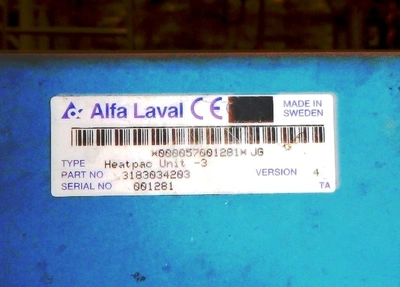 Alfa-Laval MMB 305S-11 lube oil purifier module, SS.