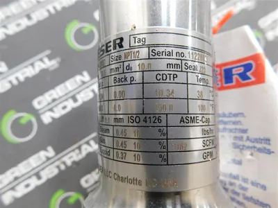 Leser 4394.2892 Compact Performance Safety Valve NPT 1/2" Flow Area 78.5 mm² New
