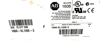 ALLEN BRADLEY 1606-XL120E-3 POWER SUPPLY SER. A 1606XL120E NEW, SURPLUS