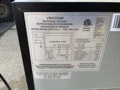 Used VINOTEMP VTBC108L01SS Bottle Coolers Michigan US | Miedema Asset Management Group #1437303