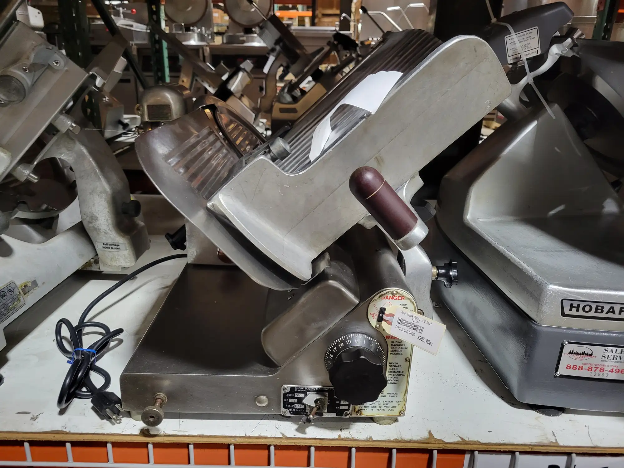 Used Globe Model 500 Commercial Gravity Feed Meat Slicer