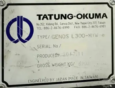 USED 2017 OKUMA GENOS L300MYW-E