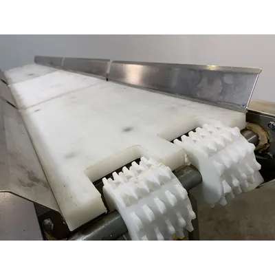 Used Marel 9"W X 70"L Stainless Steel Slider Bed Conveyor [PART]