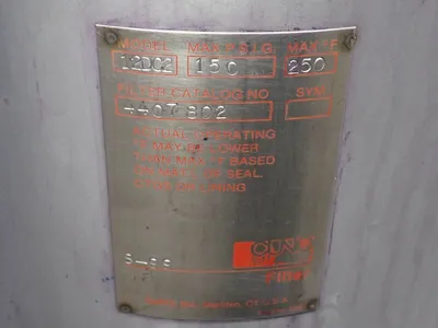 Used CUNO INC 12DC2 Chemical & Process Equipment Ohio US | HGR 24 #887265
