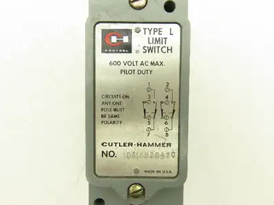 Cutler-Hammer 10316H3042C Type L Limit Switch Plunger Style 600VAC Hazardous Loc