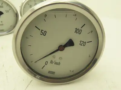 Wika Pressure Gauge Oil Filled 120LB/Inch 60 Bar 1/2"NPT Lot Of 4