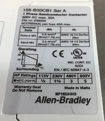 USED Allen-Bradley 156-B30CB1