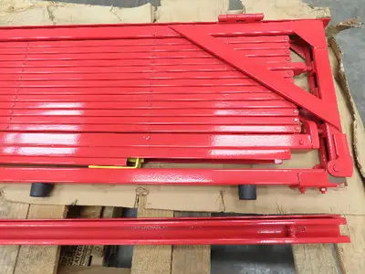 Acorn Wire Iron Works Security Folding Gate 7x7' Red Locking Heavy Duty No Key