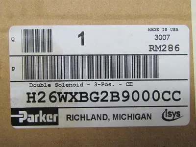 Parker H26WXBG2B9000CC 24 vdc Solenoid Valve NIB
