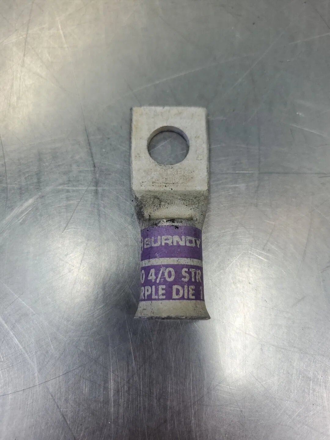 BURNDY YA28L4 N200 4/0 Purple Die 15 Wire Connector, Lot of 3. 4C-38
