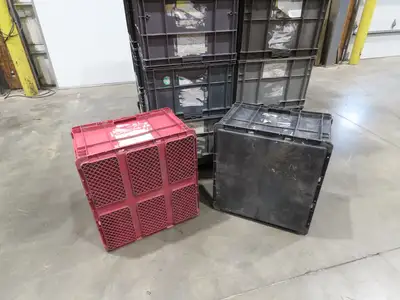 ORBIS Stakpak Stackable Plastic Tote Container Bin 24x22x14" Mixed Color  Lot 22