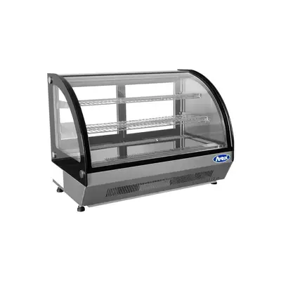 New | in-Stock Atosa New Atosa CRDC-46 Countertop Refrigerated Display Curved, 4.6 Cu Ft Display Refrigerators Illinois US | Falcon Restaurant Supply #1375259