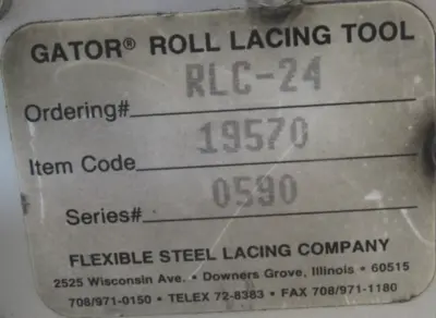 USED GATOR RLC-24 ROLL LACING TOOL 30" RLC24