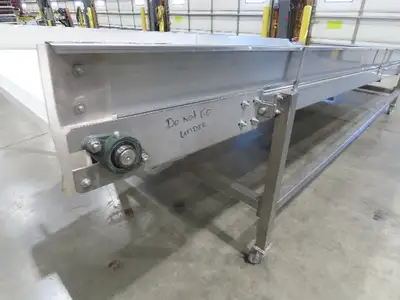 70"x 16' 9" Stainless Portable Incline Conveyor Mattop Belt Food Grade *No Drive