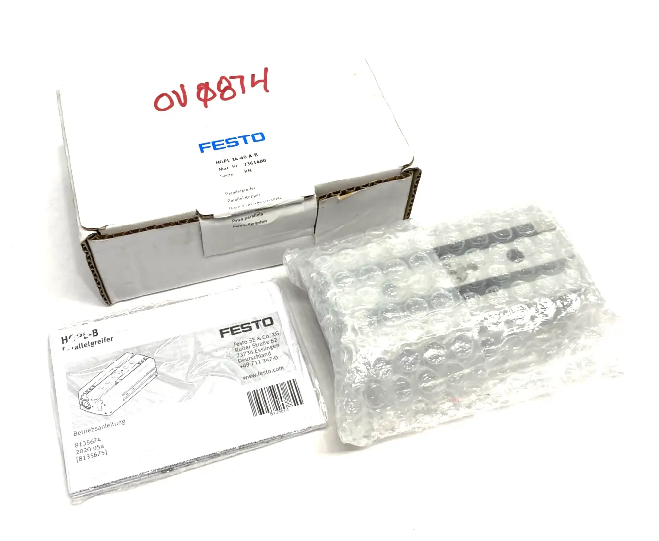 New | in-Stock Festo Pneumatic Parallel Gripper 40mm Stroke Per Jaw, 3361480 Parts (Hydraulics and Pneumatics) Michigan US | Maverick Industrial Sales #1423230