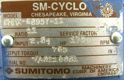 NEW SUMITOMO CNHX-6095Y-11 GEAR REDUCER 11:1 CNHX6095Y11