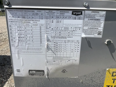 Used BRYANT 559KE06A000A3A0AC, 5 TON HVAC Parts and Equipment Michigan US | Miedema Asset Management Group #1330082