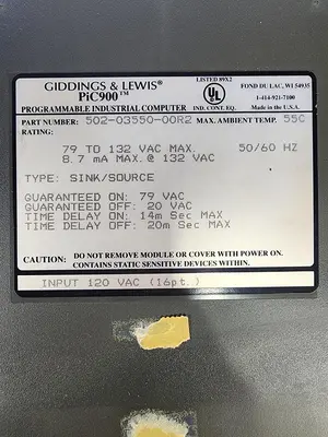 Used GIDDINGS AND LEWIS 502-03550-00R2 Input / Output Modules | Midwest Press and Automation #577766