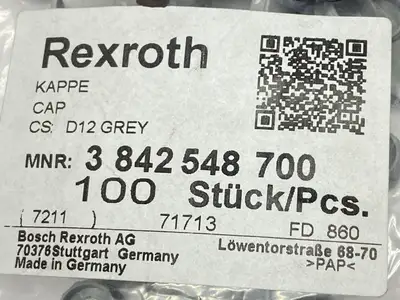 USED BOSCH REXROTH COVER CAP CAP D12 GREY LOT OF 100