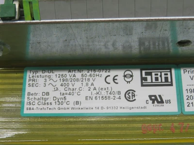 Used SBA _UNKNOWN_ Transformers | OCO Industrial #1696704